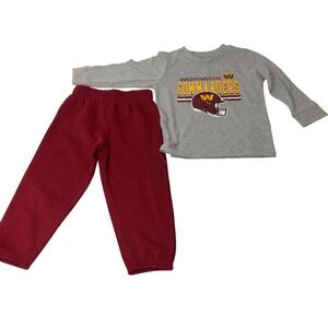 NFL Washington Commanders 2 Piece Set Grey Burgundy New Kids 2T